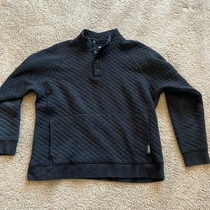 Eddie Bauer Mens Midweight Quarter Snap Mock Quilted Pullover Large Charcoal